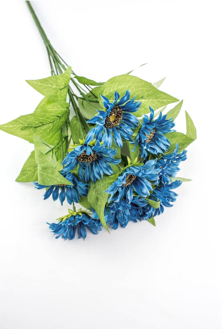 Artificial Sunflower flower bush - blue - Greenery Marketartificial flowers12053