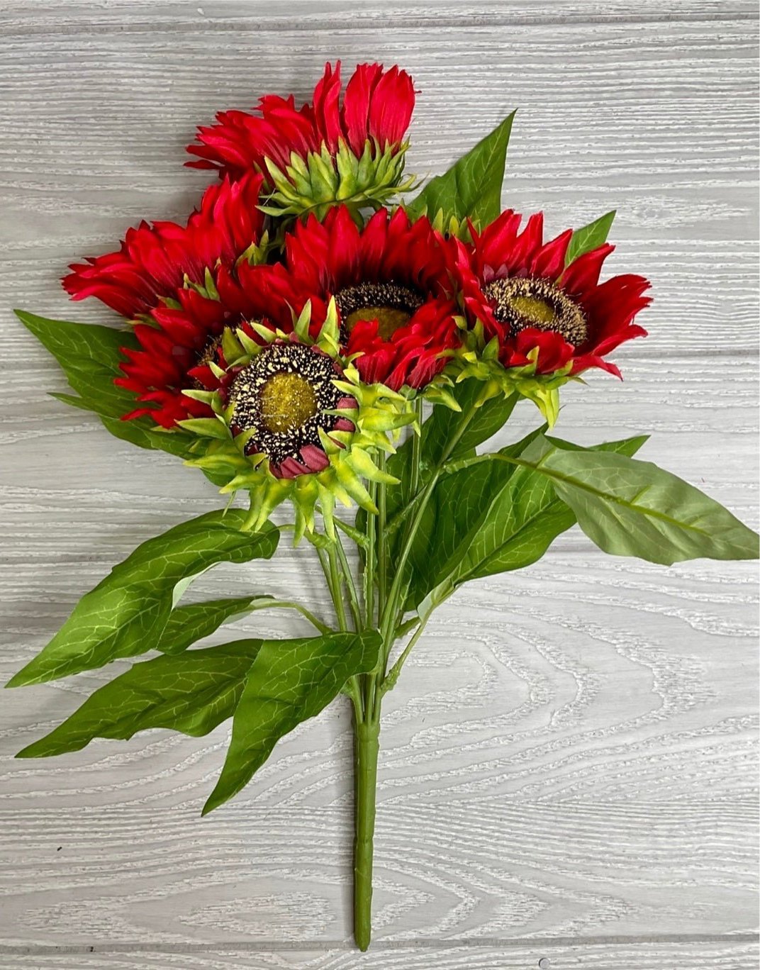 Artificial Sunflower flower bush - red - Greenery Marketartificial flowers12041