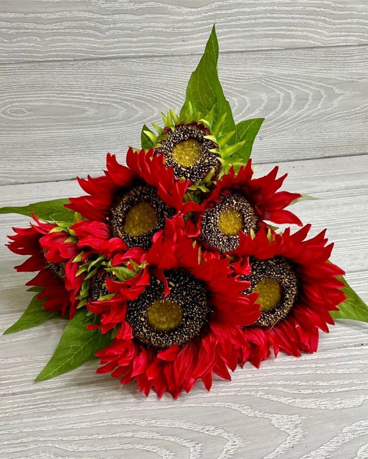 Artificial Sunflower flower bush - red - Greenery Marketartificial flowers12041