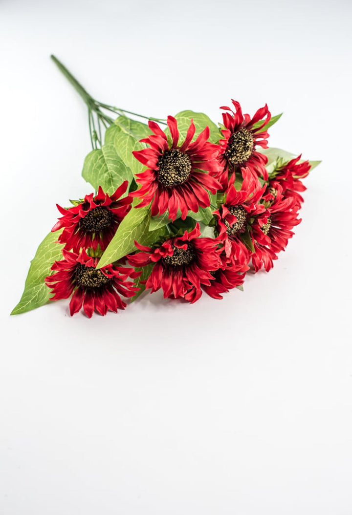 Artificial Sunflower flower bush - red - Greenery Marketartificial flowers12043