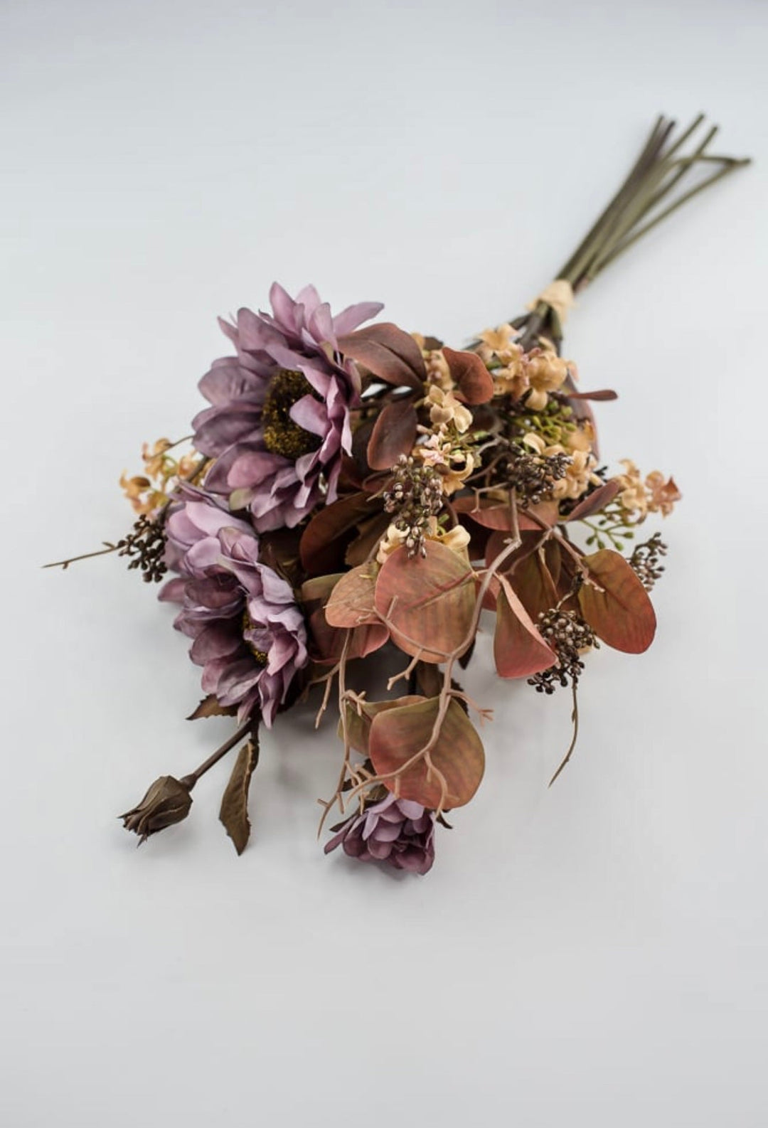 Artificial sunflowers and eucalyptus mixed bundle - antique purple - Greenery MarketArtificial Flora26338