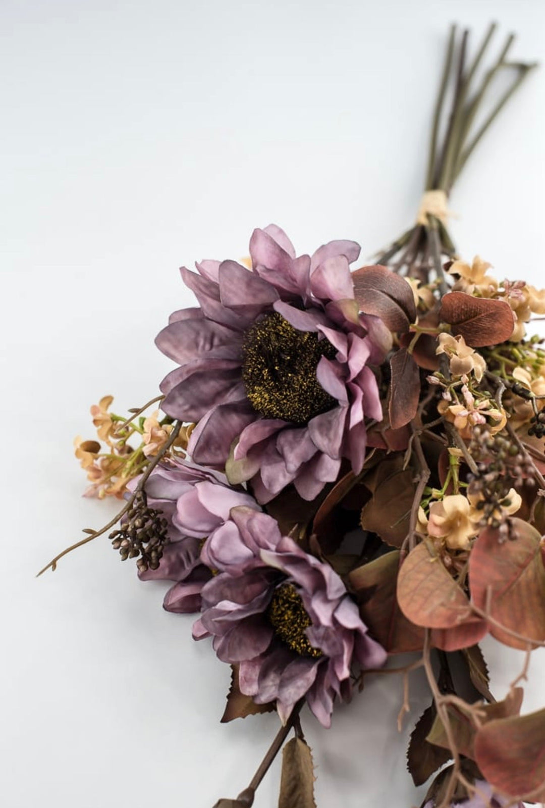 Artificial sunflowers and eucalyptus mixed bundle - antique purple - Greenery MarketArtificial Flora26338