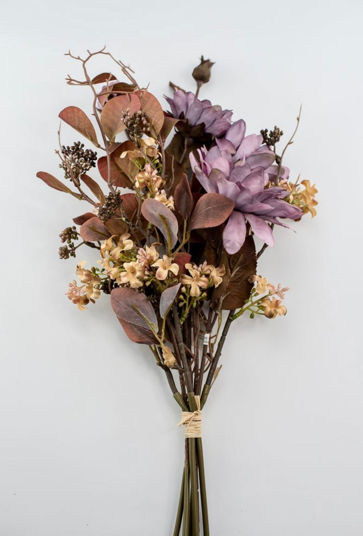 Artificial sunflowers and eucalyptus mixed bundle - antique purple - Greenery MarketArtificial Flora26338