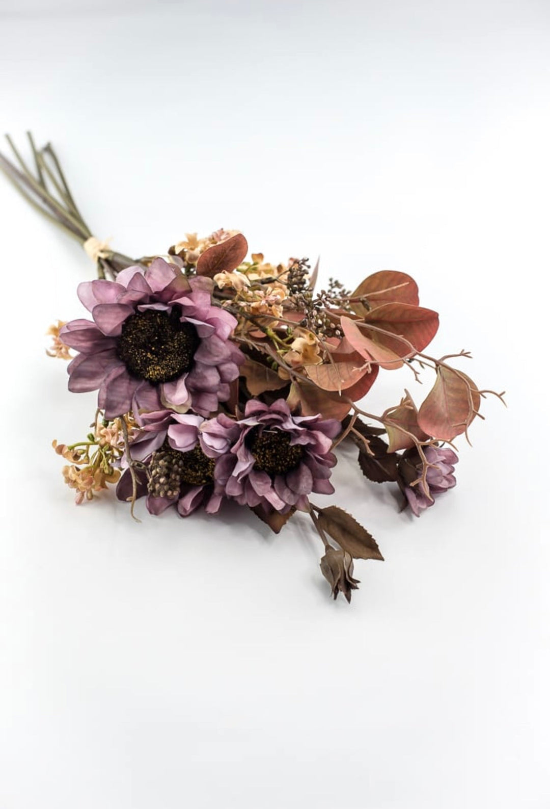 Artificial sunflowers and eucalyptus mixed bundle - antique purple - Greenery MarketArtificial Flora26338