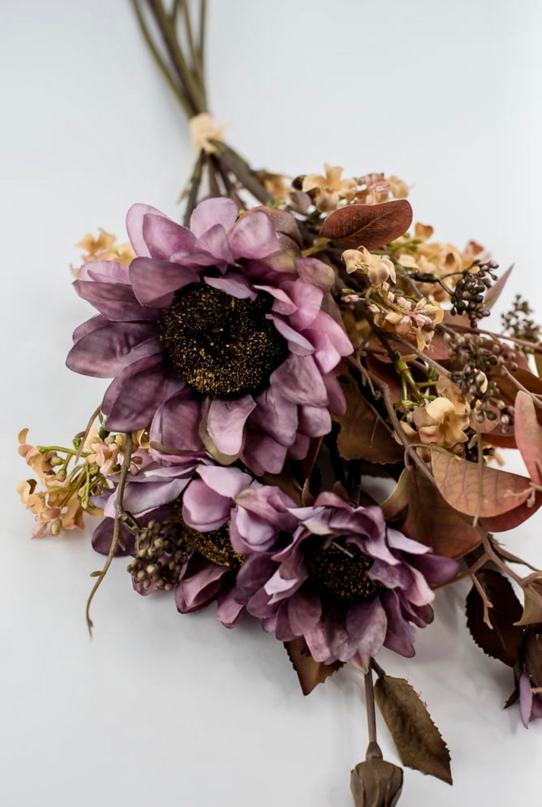 Artificial sunflowers and eucalyptus mixed bundle - antique purple - Greenery MarketArtificial Flora26338