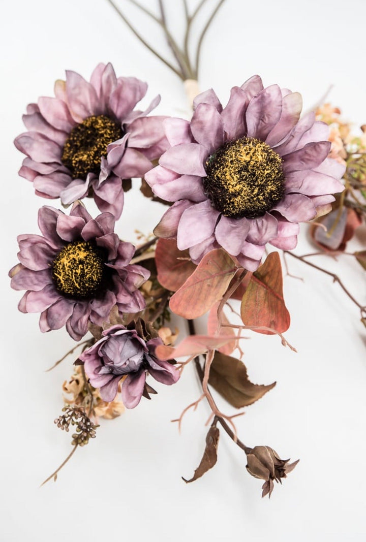 Artificial Sunflowers & Mixed Filler Bundle - Dusty Purple - Greenery MarketArtificial Flora26338