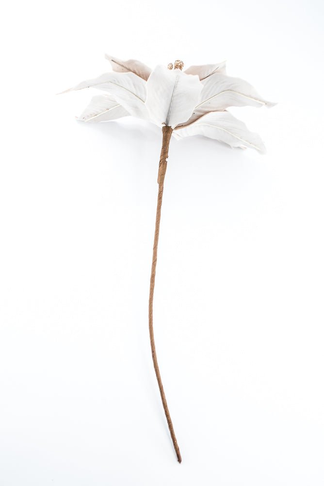 Artificial Tan Champagne Poinsettia Stem - 16" - Greenery Market86876TAN