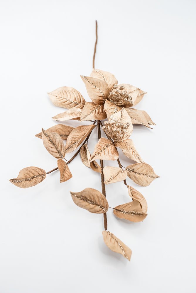 Artificial Tan Poinsettia Leaves Spray - 27" - Greenery Market86872TAN