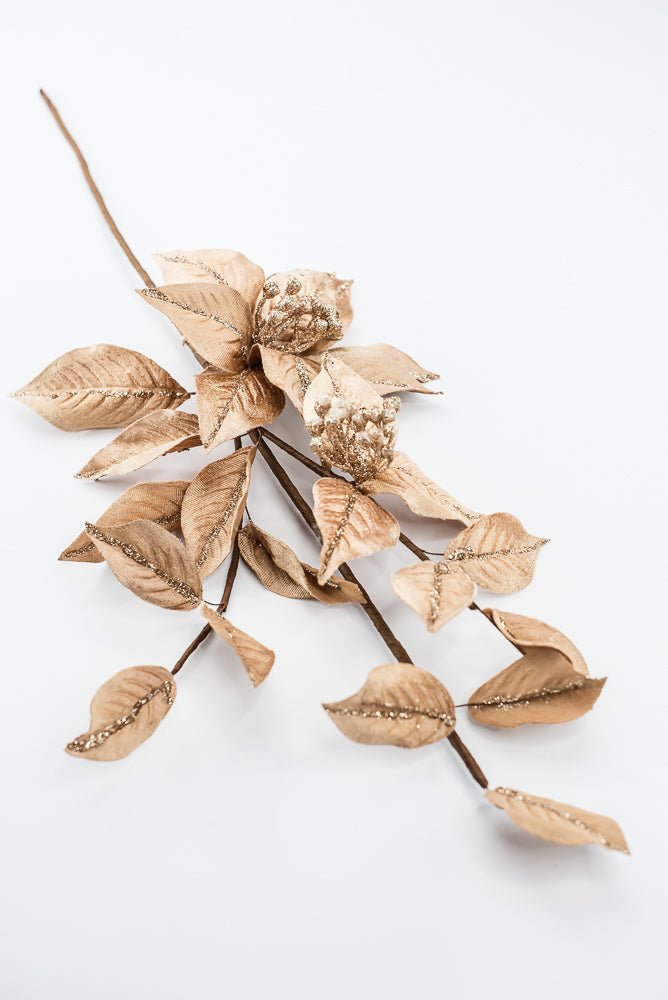 Artificial Tan Poinsettia Leaves Spray - 27" - Greenery Market86872TAN