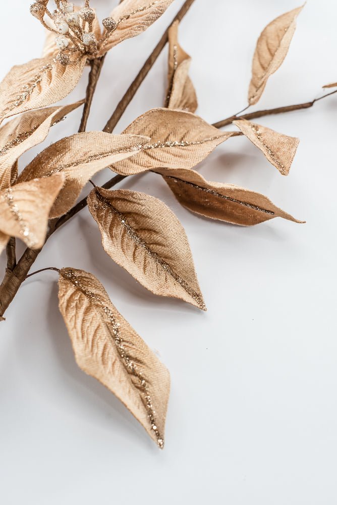 Artificial Tan Poinsettia Leaves Spray - 27" - Greenery Market86872TAN