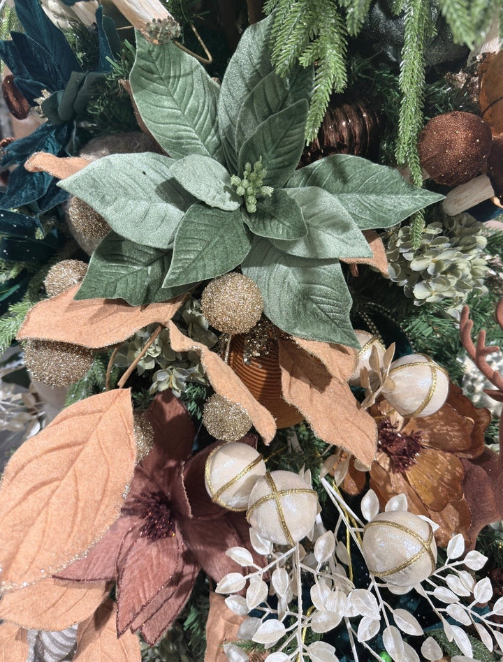 Artificial Tan Velvet Magnolia Leaves Spray - 30" - Greenery Market86787TAN