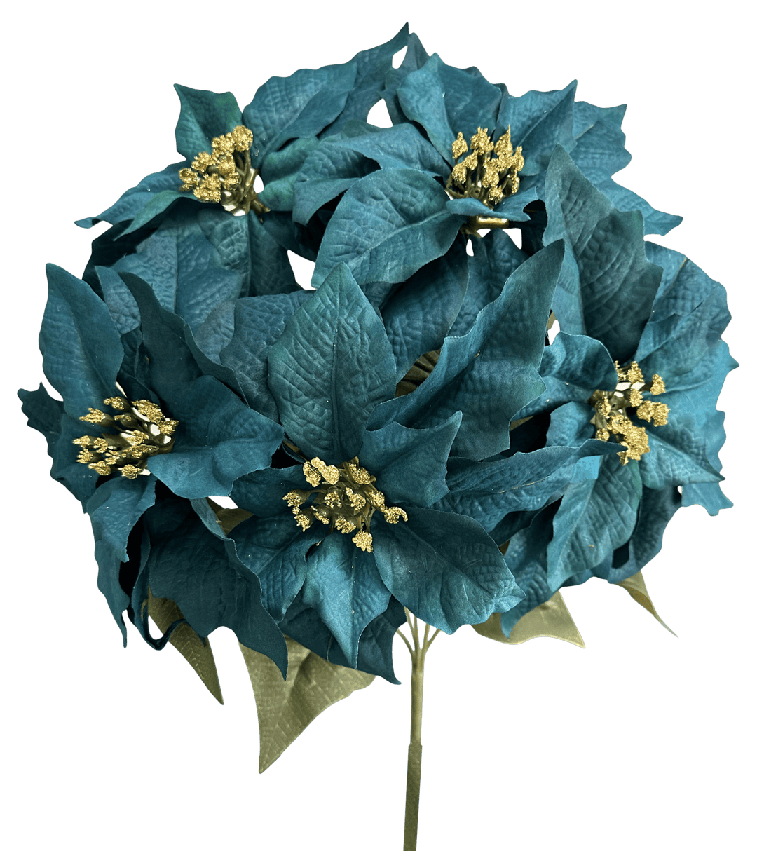 Artificial Teal Poinsettia Bush - 20" - Greenery Market87021TEAL