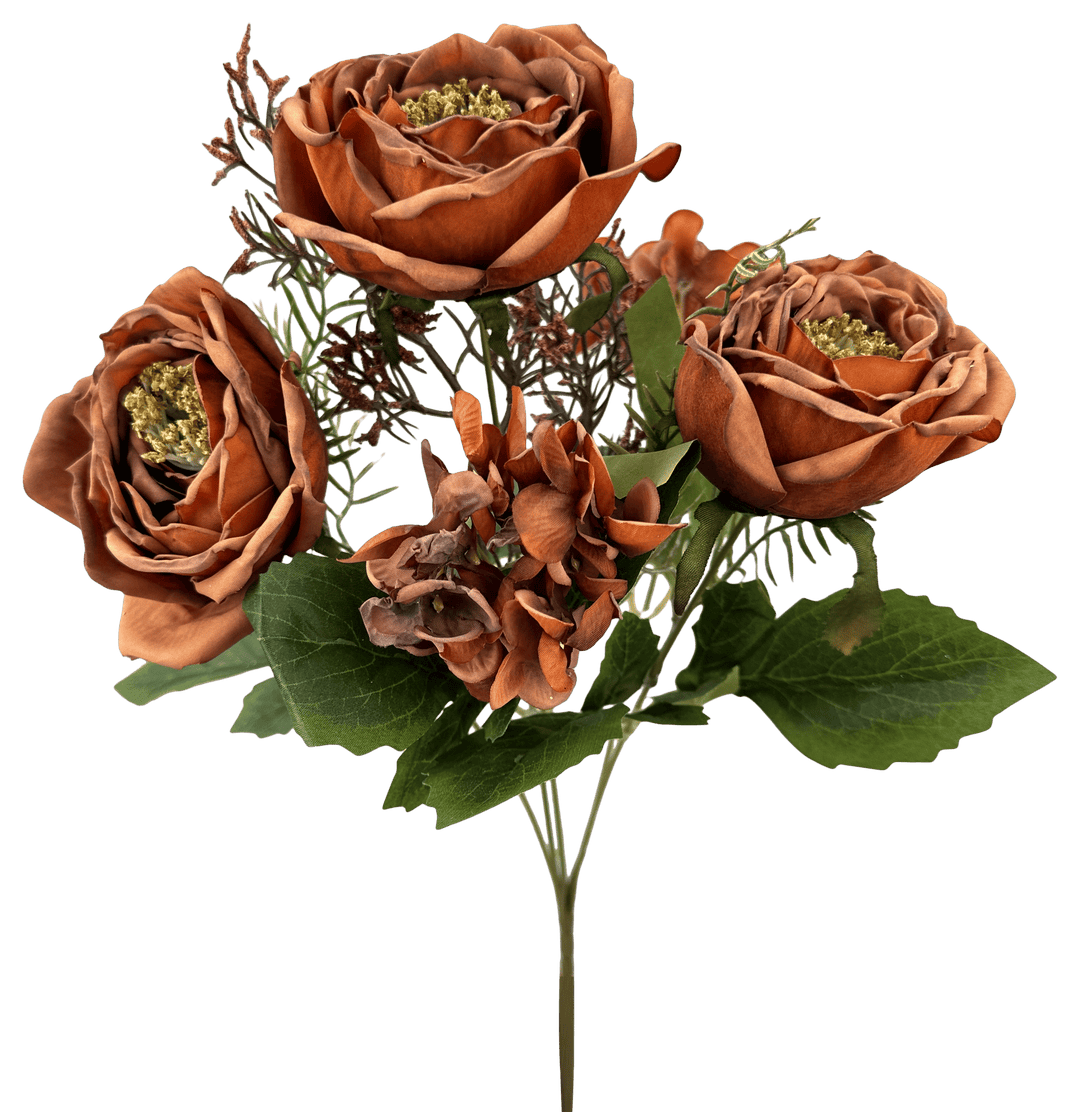 Artificial Terracotta Rose Filler Bush - 15" - Greenery MarketArtificial Flowers57453TARRA