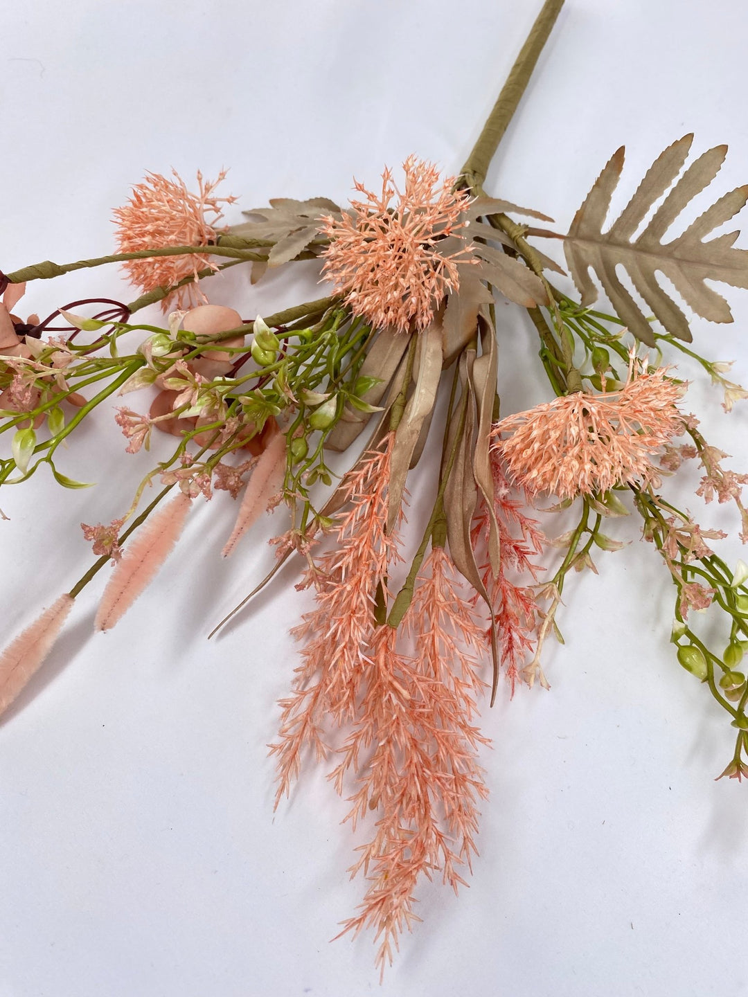 Artificial thistle hydrangeas bush - peach pink - Greenery Market64299 - PK