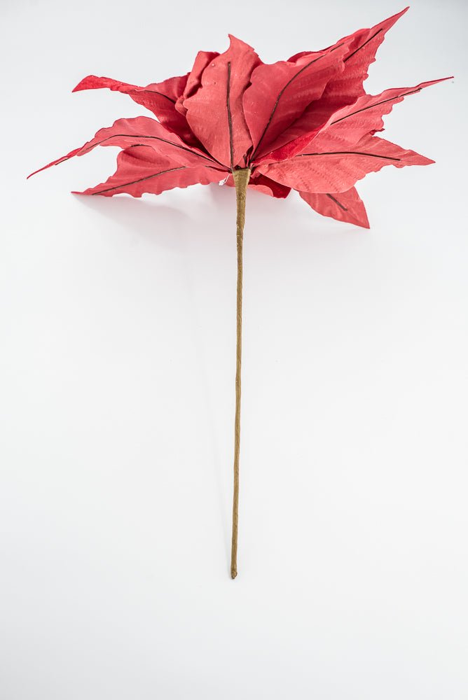 Artificial Velvet Poinsettia Stem - 15" - Greenery MarketArtificial Flora40474