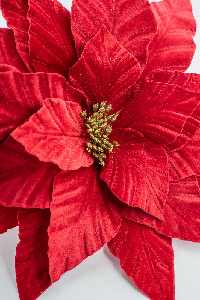 Artificial Velvet Poinsettia Stem - 15" - Greenery MarketArtificial Flora40474