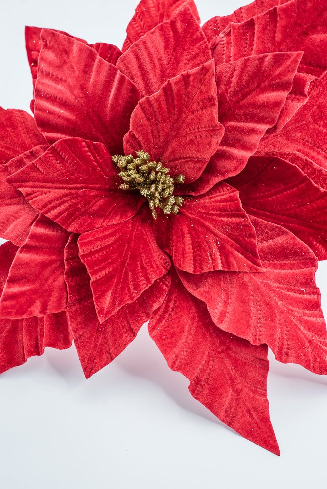 Artificial Velvet Poinsettia Stem - 15" - Greenery MarketArtificial Flora40474