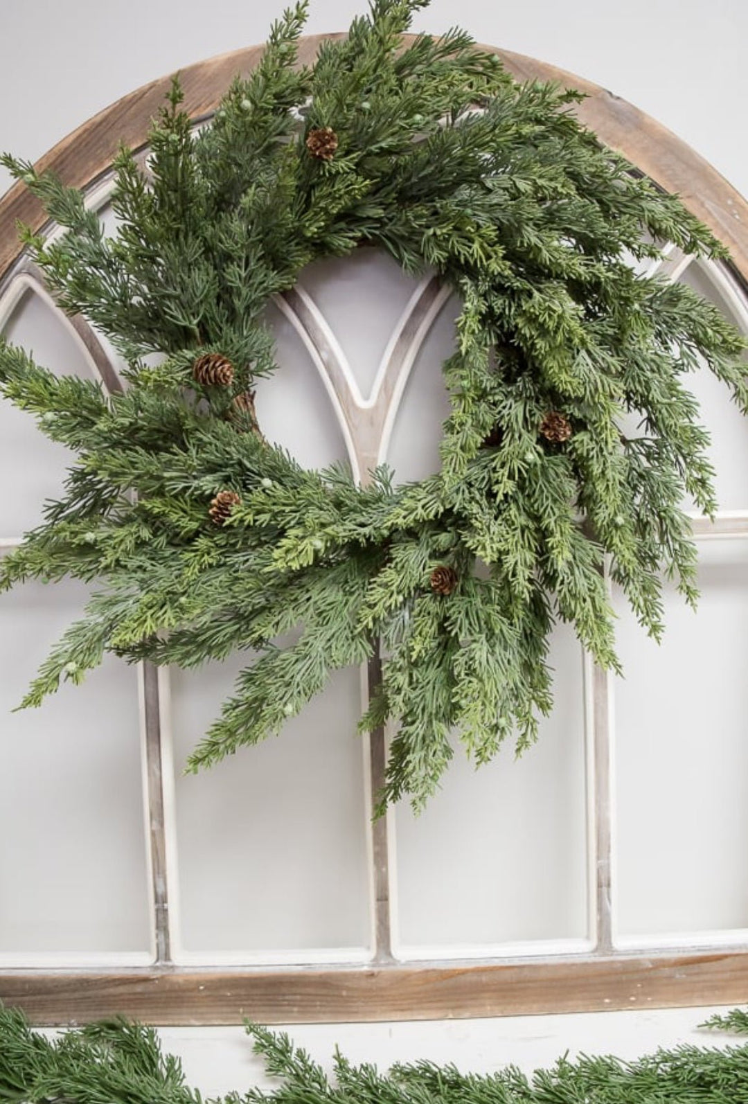 Artificial, washed cedar greenery wreath, 24” - Greenery Marketwreath base & containersXD452/24 - SG