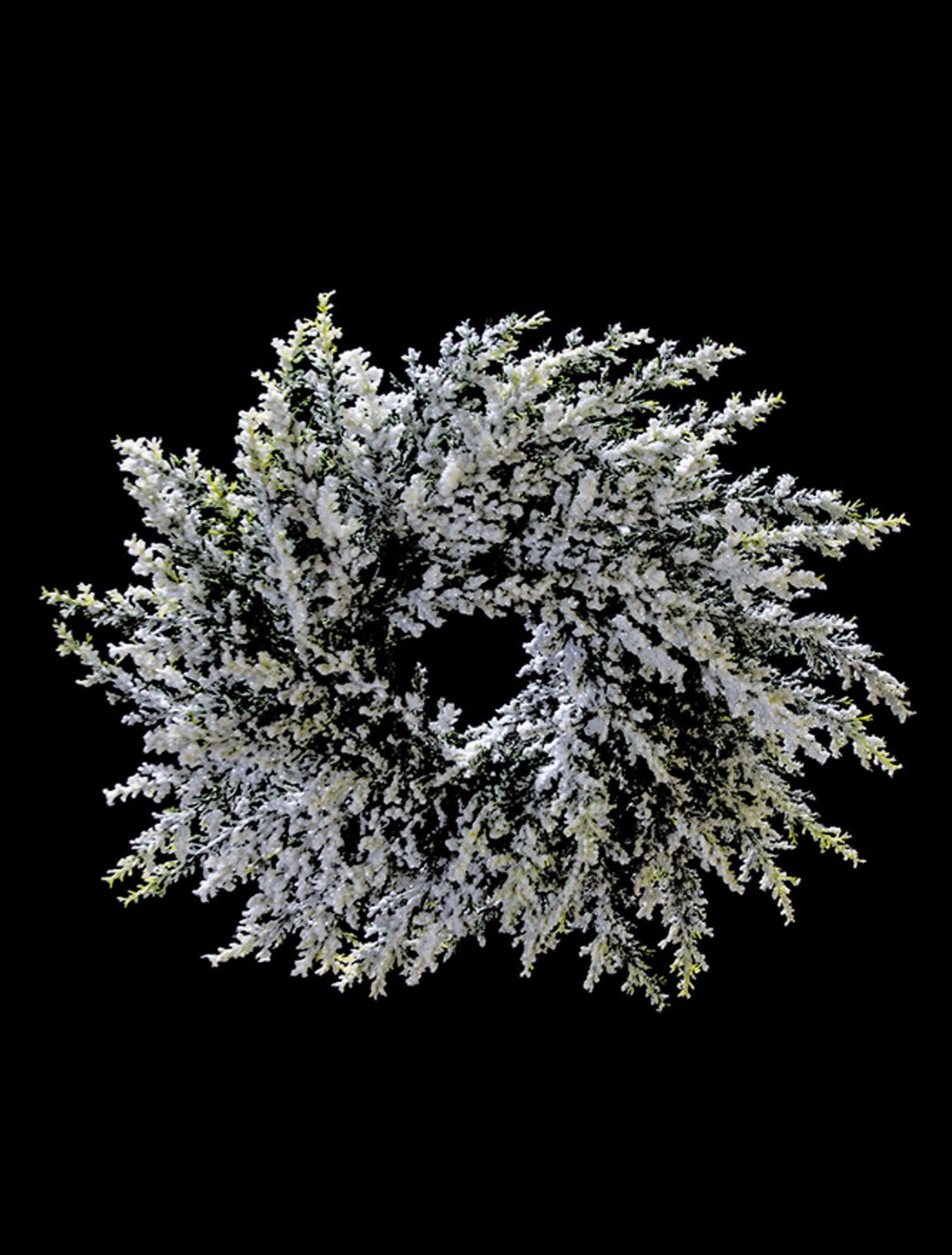 Artificial, White Flocked, Cedar Candlering - 14" - Greenery Market2843062WH