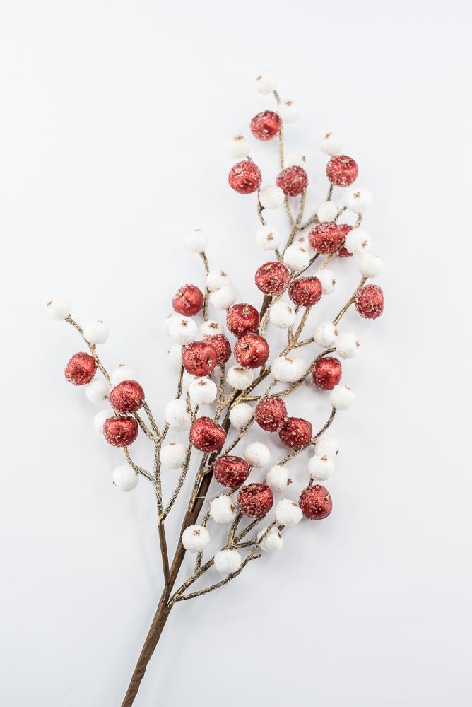 Artificial White & Red Mini Crabapple Spray - 30" - Greenery MarketArtificial Flora85764-WTRD