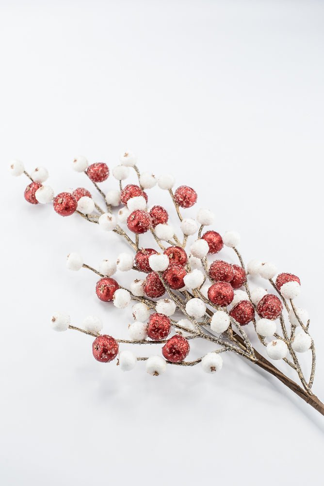 Artificial White & Red Mini Crabapple Spray - 30" - Greenery MarketArtificial Flora85764-WTRD