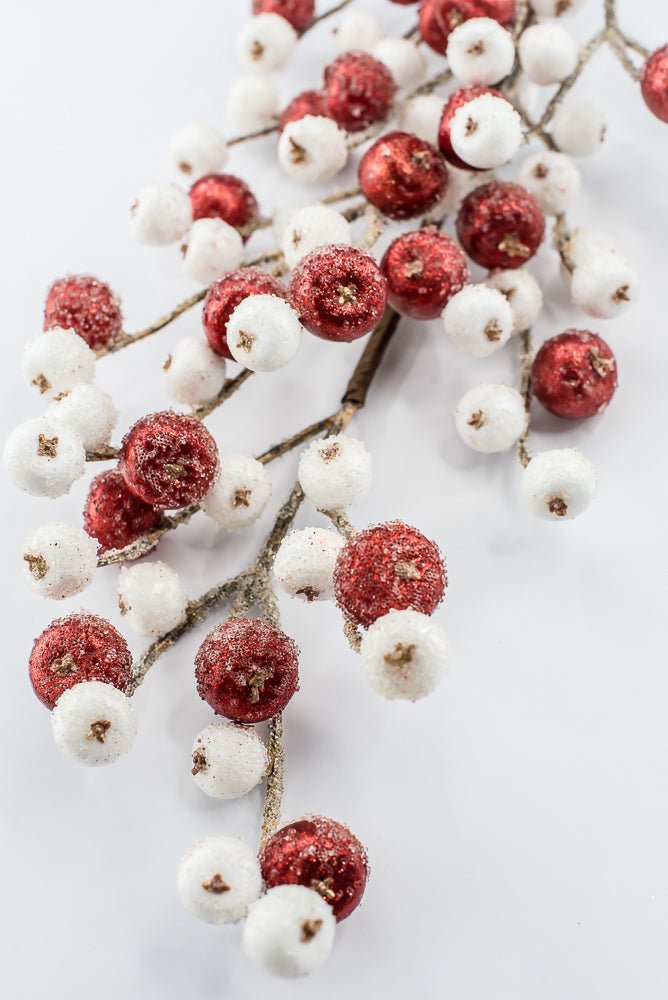 Artificial White & Red Mini Crabapple Spray - 30" - Greenery MarketArtificial Flora85764-WTRD
