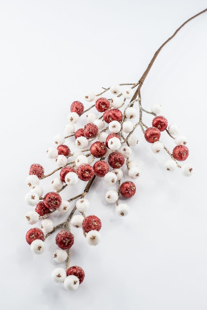 Artificial White & Red Mini Crabapple Spray - 30" - Greenery MarketArtificial Flora85764-WTRD