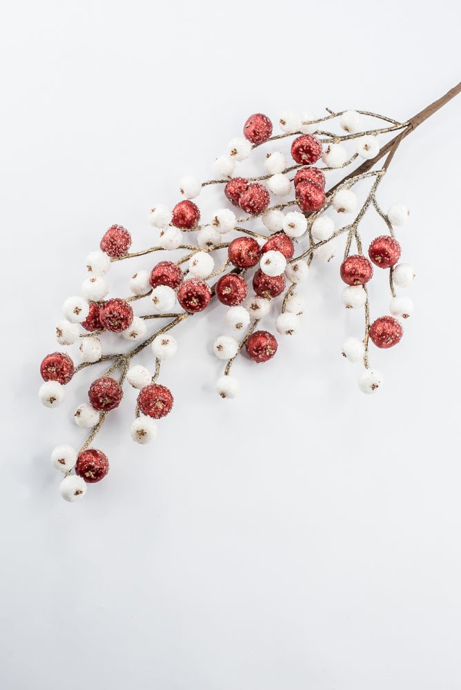 Artificial White & Red Mini Crabapple Spray - 30" - Greenery MarketArtificial Flora85764-WTRD