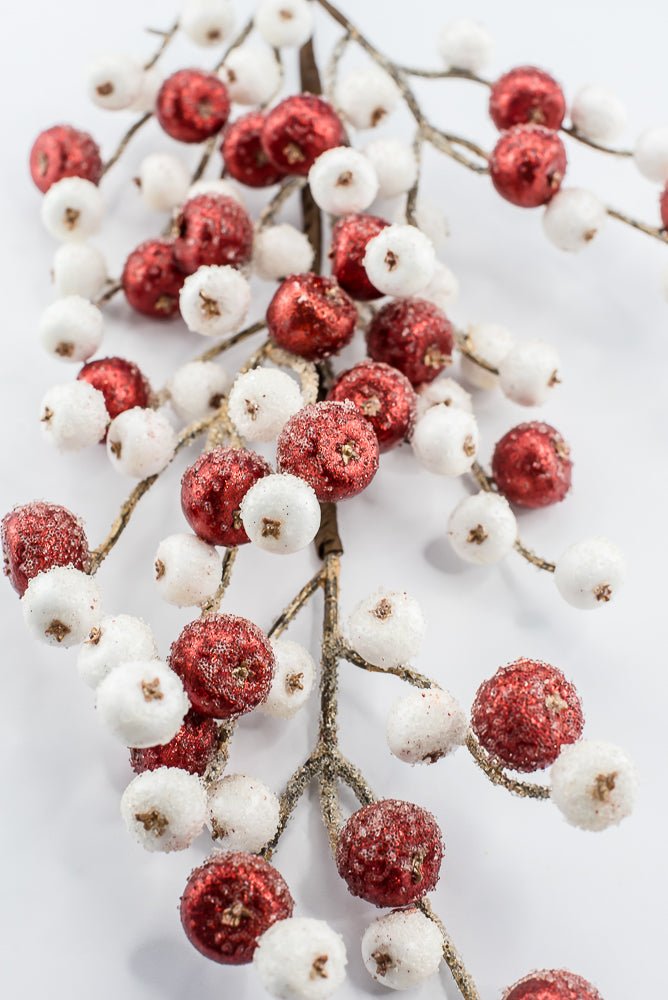 Artificial White & Red Mini Crabapple Spray - 30" - Greenery MarketArtificial Flora85764-WTRD