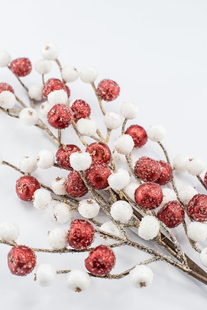 Artificial White & Red Mini Crabapple Spray - 30" - Greenery MarketArtificial Flora85764-WTRD