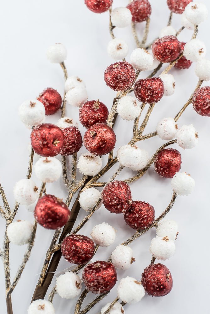 Artificial White & Red Mini Crabapple Spray - 30" - Greenery MarketArtificial Flora85764-WTRD
