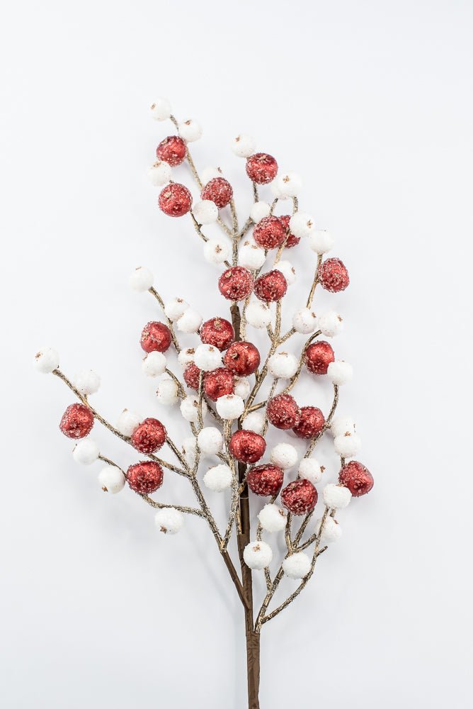 Artificial White & Red Mini Crabapple Spray - 30" - Greenery MarketArtificial Flora85764-WTRD