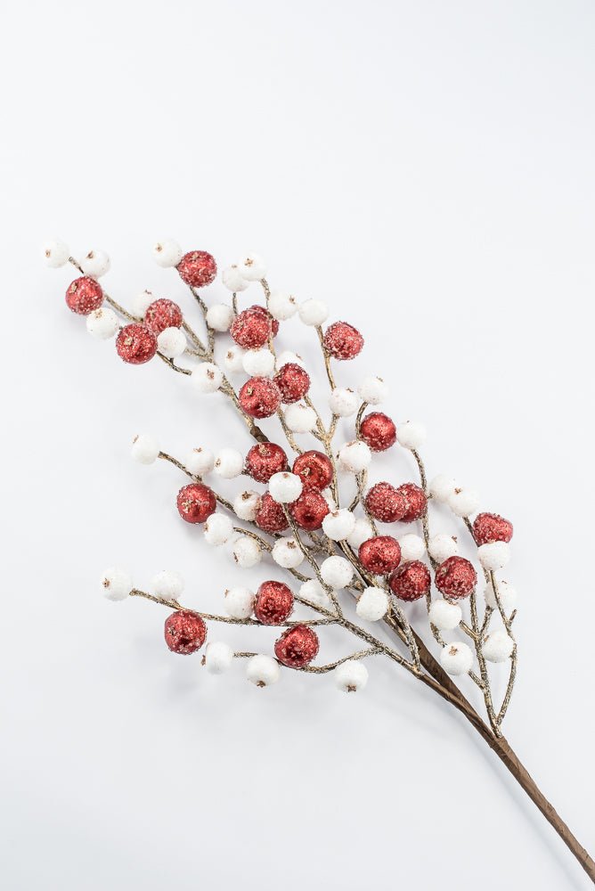 Artificial White & Red Mini Crabapple Spray - 30" - Greenery MarketArtificial Flora85764-WTRD