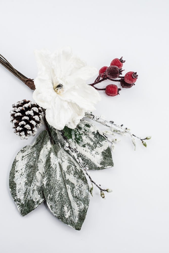 Artificial White Winter Magnolia Branch - 20" - Greenery MarketArtificial Branches216877