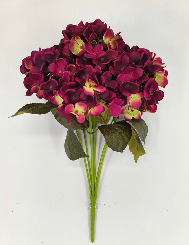 Artificial, Wine Burgundy Hydrangea Bush - Greenery Marketartificial flowers85434-BG