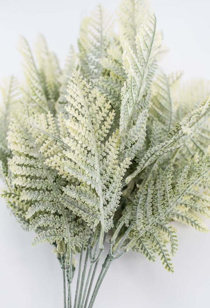 Artificial Winter leather leaf fern - lightly flocked - Greenery Marketgreenery81821