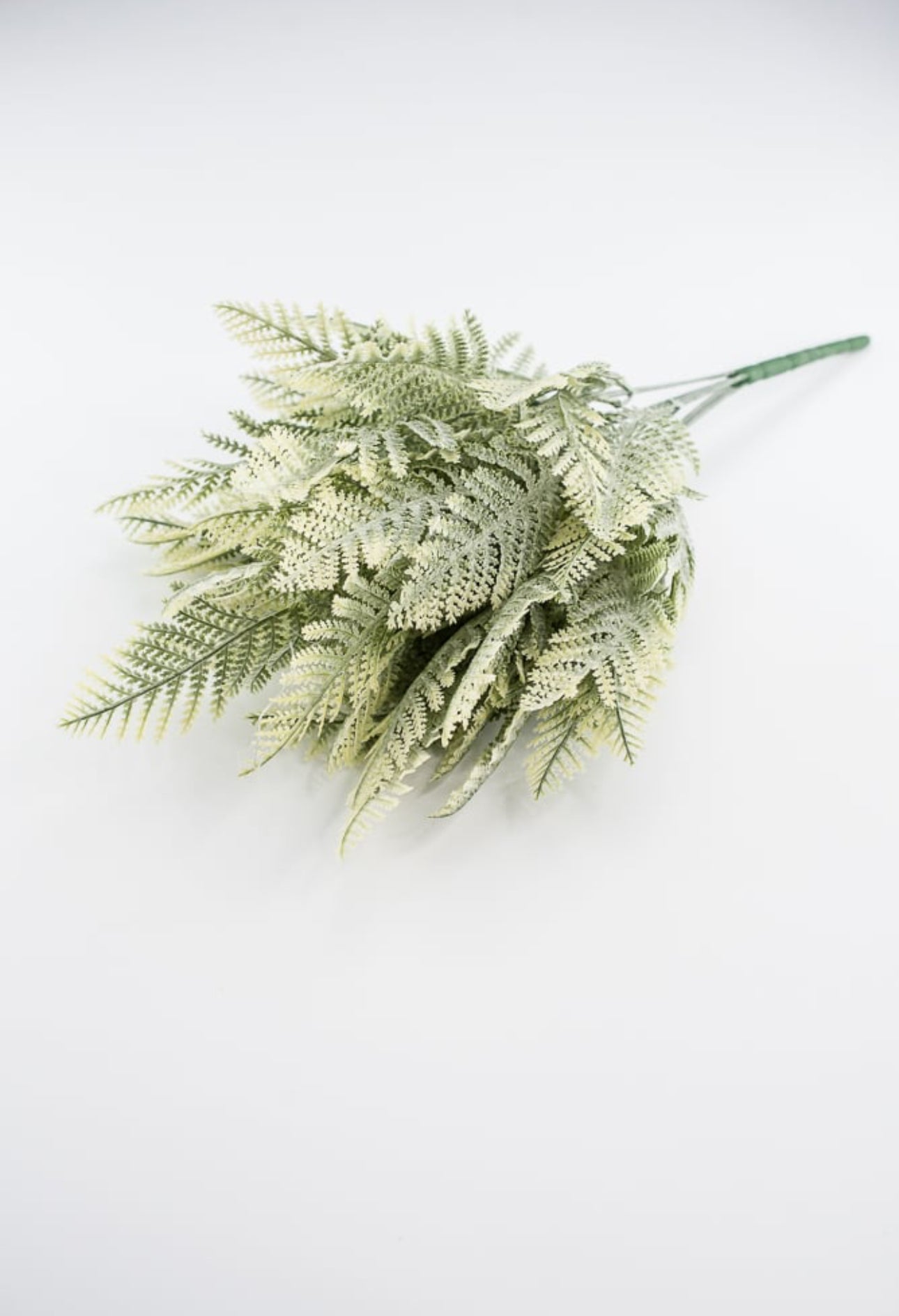 Artificial Winter leather leaf fern - snowy flocked - Greenery Market