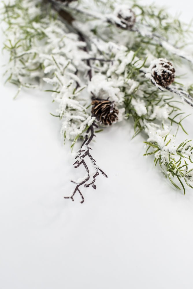 Artificial, Winter Pine spray with snow and cones - Greenery MarketX1873/M-W