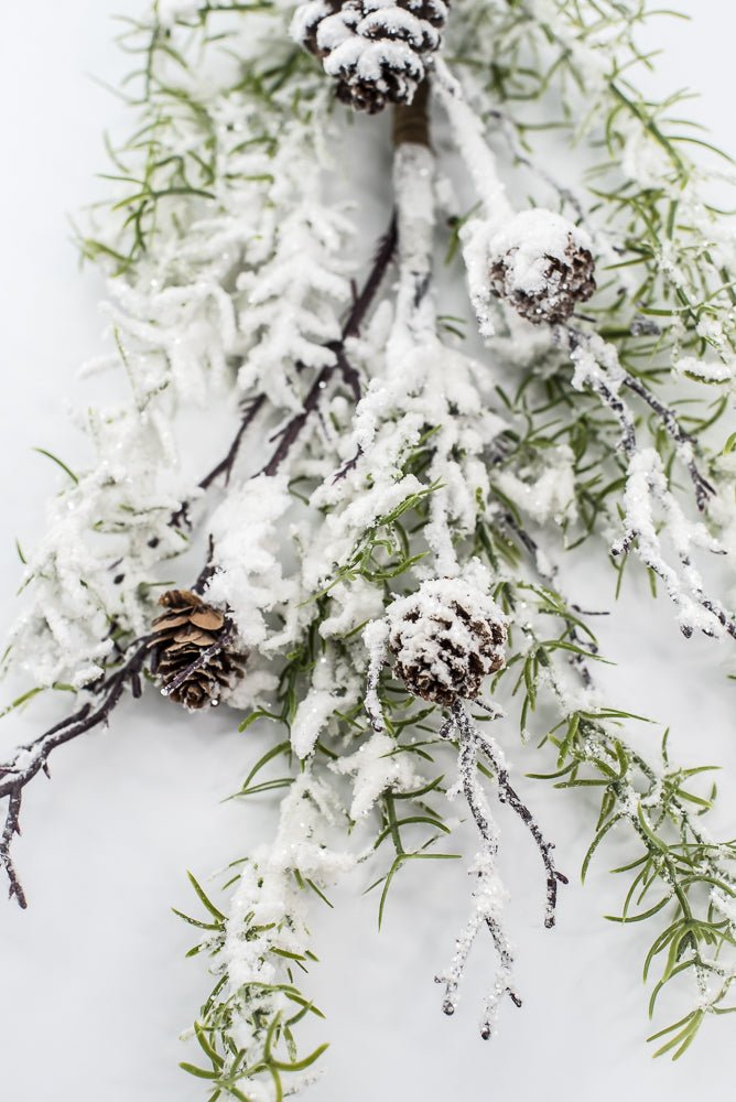 Artificial, Winter Pine spray with snow and cones - Greenery MarketX1873/M-W