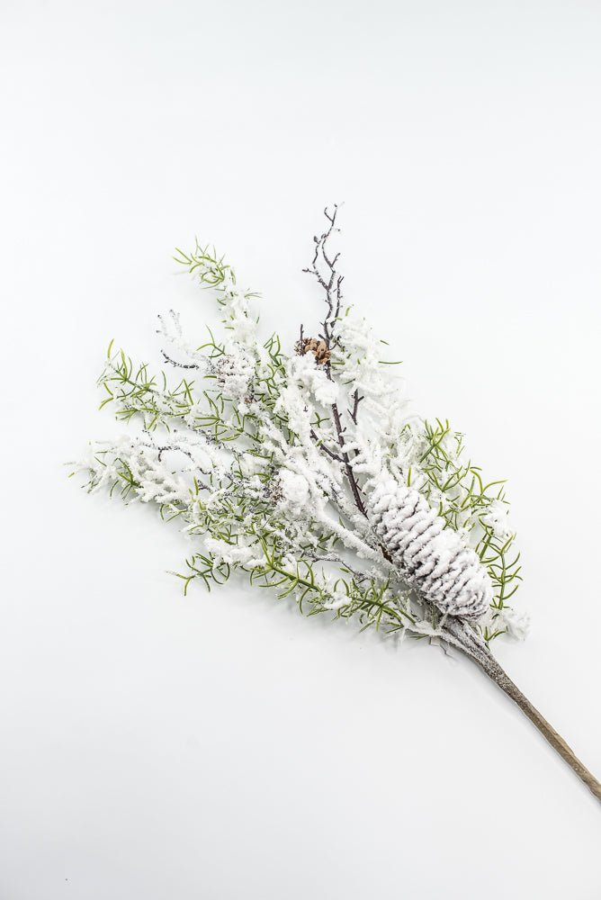 Artificial, Winter Pine spray with snow and cones - Greenery MarketX1873/M-W