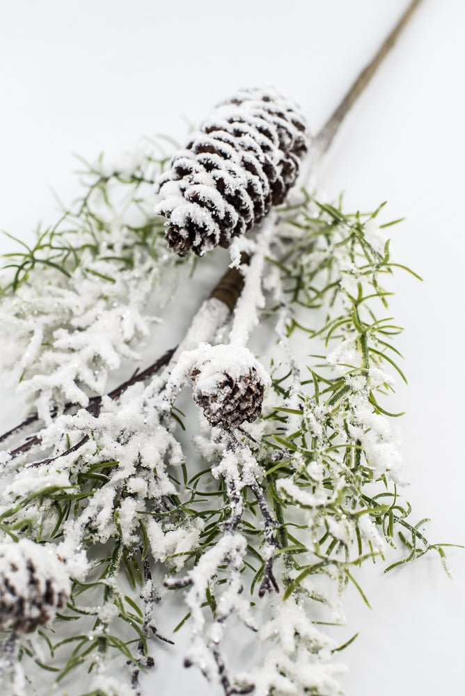 Artificial, Winter Pine spray with snow and cones - Greenery MarketX1873/M-W