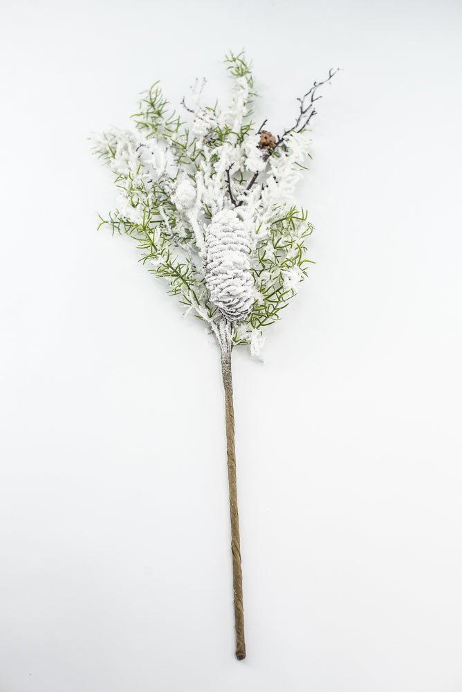 Artificial, Winter Pine spray with snow and cones - Greenery MarketX1873/M-W