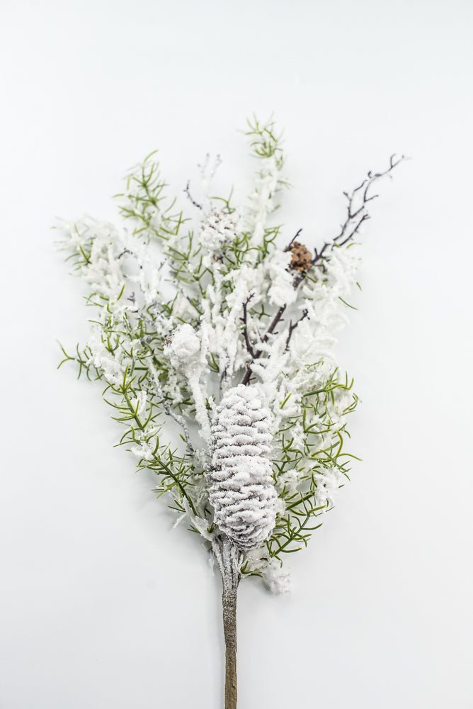 Artificial, Winter Pine spray with snow and cones - Greenery MarketX1873/M-W