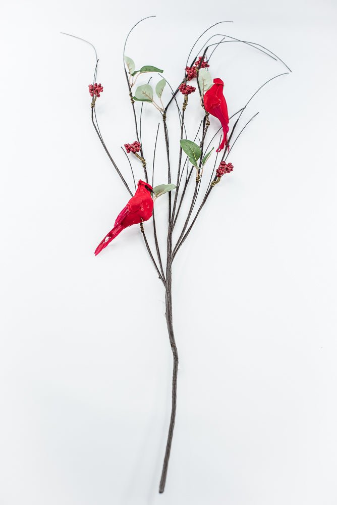 Artificial Wired Twigs, Red Berry & Cardinal Branch - 37" - Greenery MarketArtificial FloraXP2747