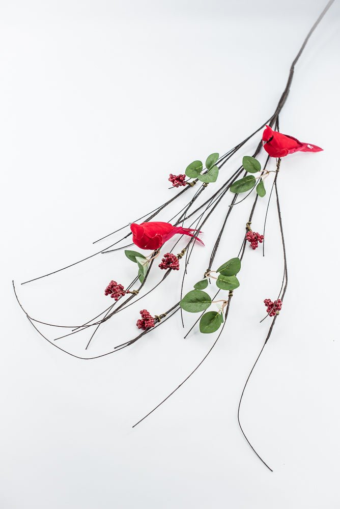 Artificial Wired Twigs, Red Berry & Cardinal Branch - 37" - Greenery MarketArtificial FloraXP2747