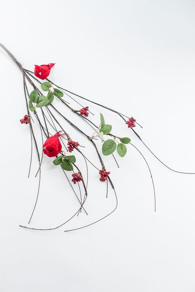 Artificial Wired Twigs, Red Berry & Cardinal Branch - 37" - Greenery MarketArtificial FloraXP2747