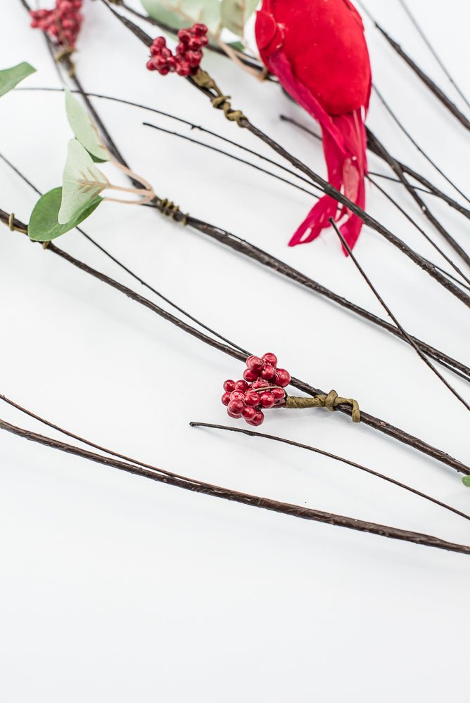 Artificial Wired Twigs, Red Berry & Cardinal Branch - 37" - Greenery MarketArtificial FloraXP2747