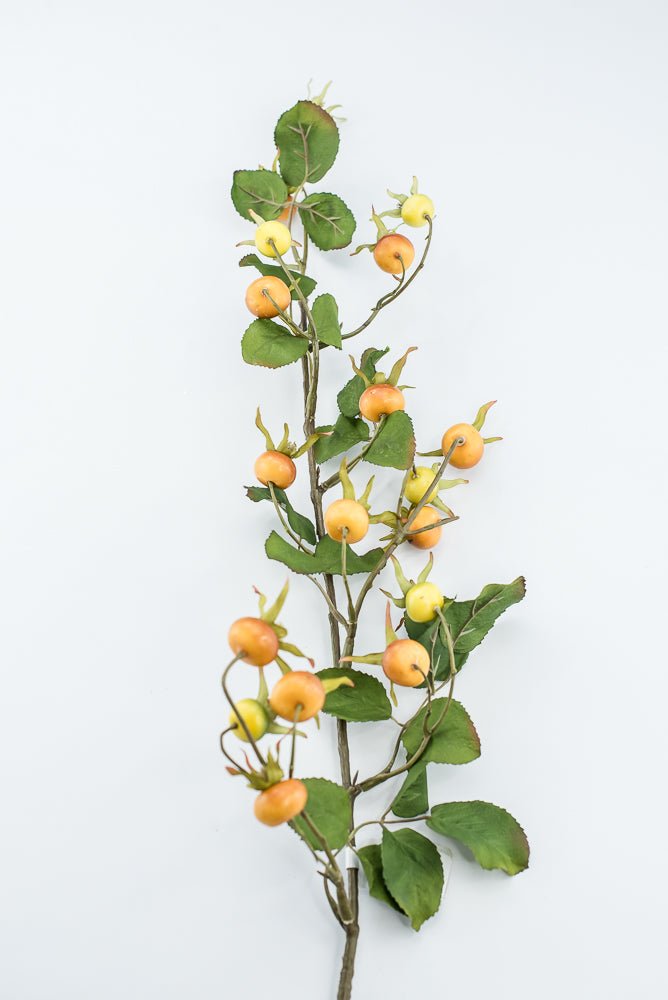 Artificial, Yellow & Orange, Rosehip Spray - 41" - Greenery MarketFSR653-YE/OR