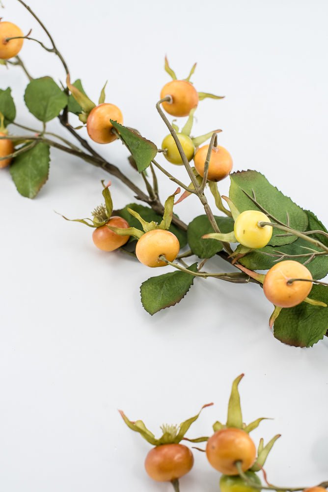 Artificial, Yellow & Orange, Rosehip Spray - 41" - Greenery MarketFSR653-YE/OR