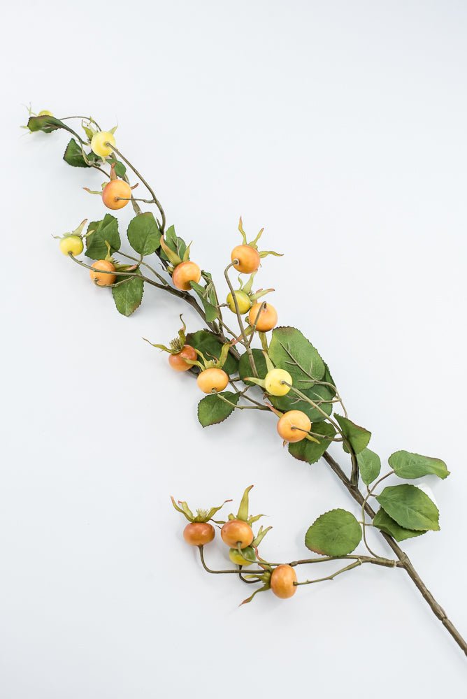 Artificial, Yellow & Orange, Rosehip Spray - 41" - Greenery MarketFSR653-YE/OR